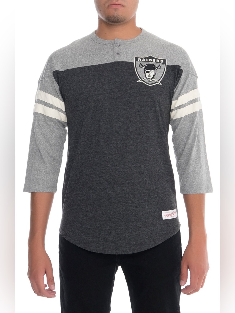 Mitchell & Ness Las Vegas/Oakland Raiders "Start of Season" 3/4-Sleeve Henley